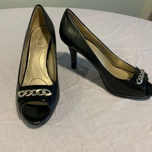 Open Toed Black Heels